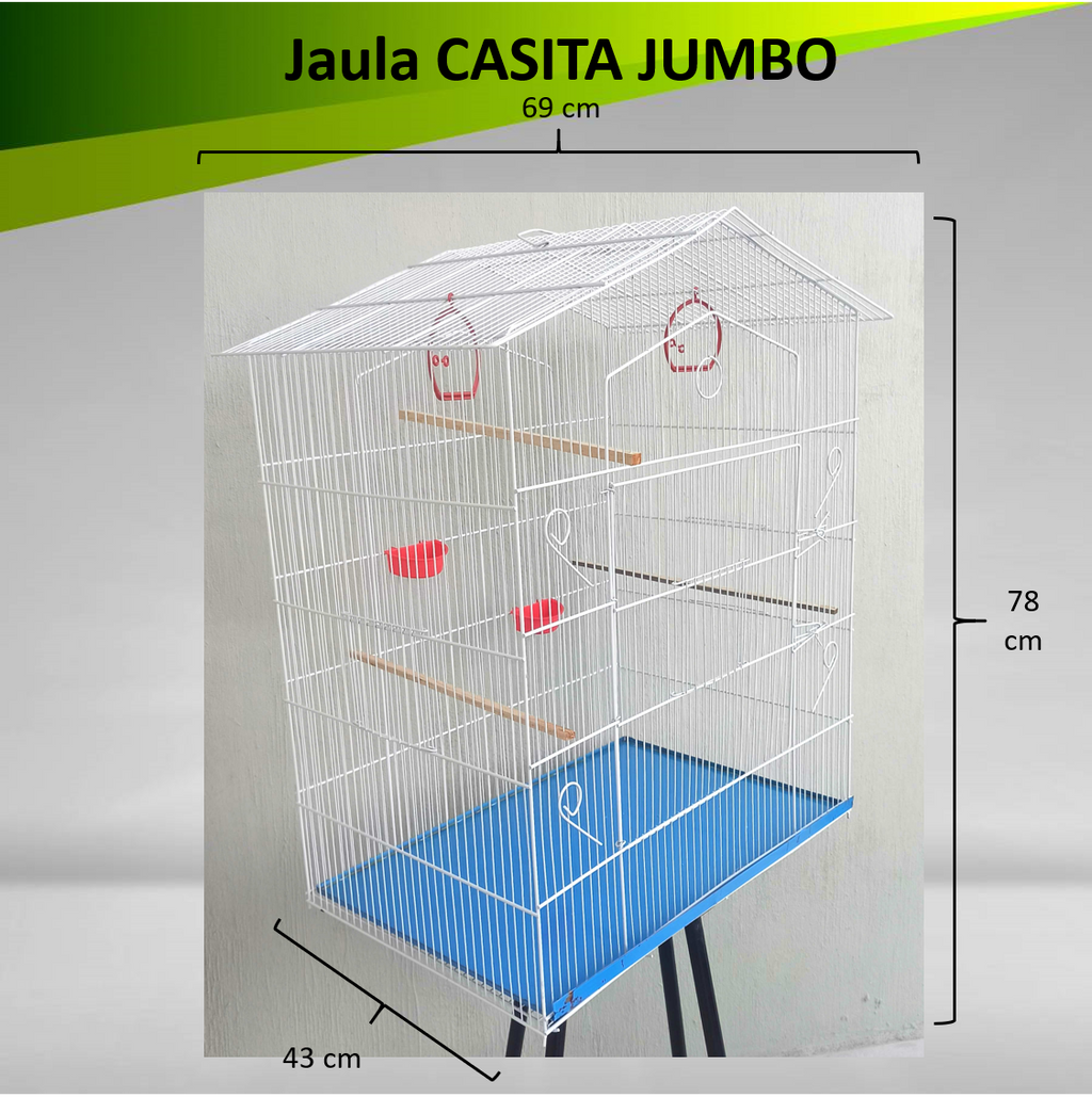 Jaula CASITA JUMBO para pajaros, periquitos australianos, aves